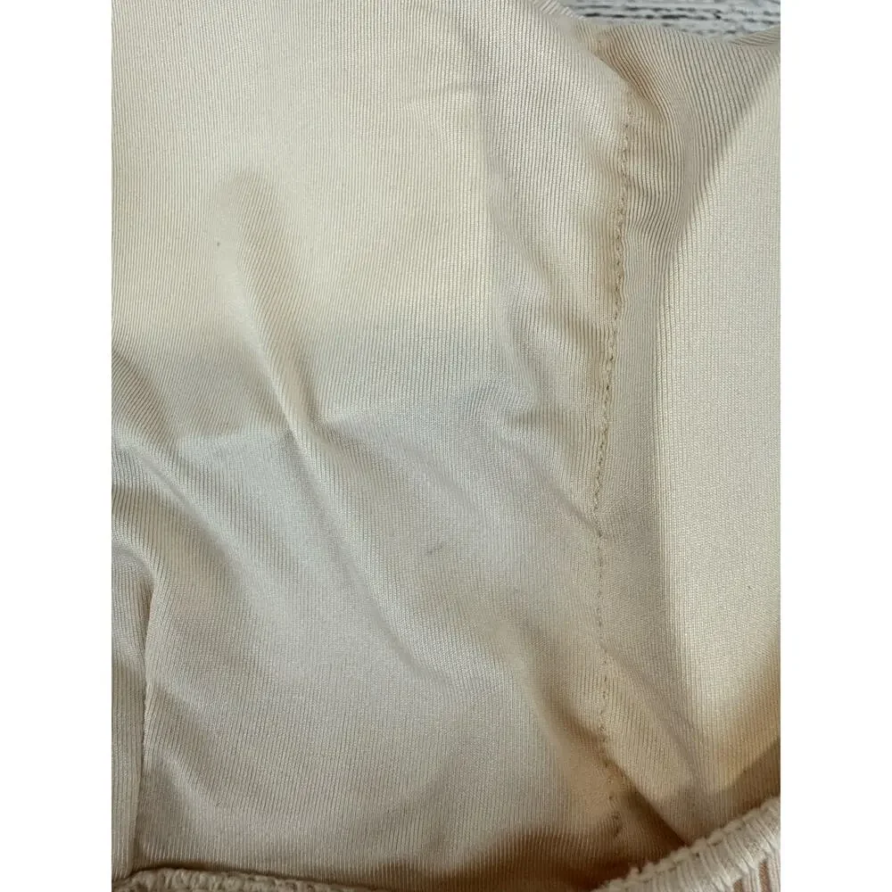 Andie Women's Cream Ribbed One Shoulder Swimsuit Top Size Medium